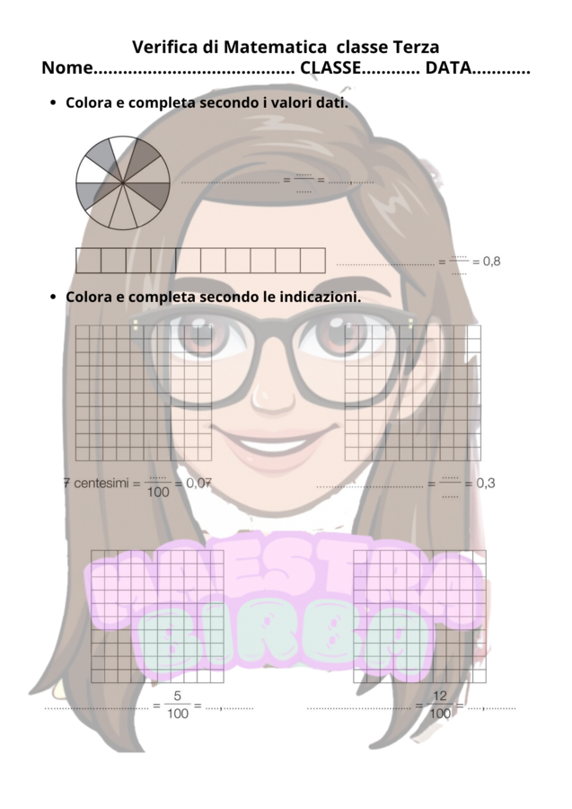 Verifica di matematica classe terza