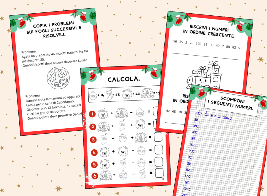 Compiti Natale matematica classe seconda