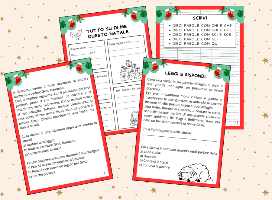 Compiti Natale italiano classe seconda