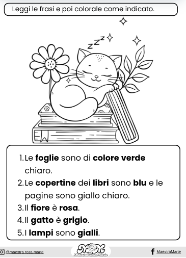 Leggo e Coloro: mini libretto per la lettura e la comprensione