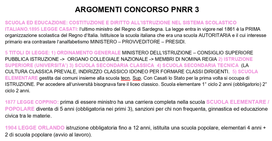 Riassunto di tutti gli argomenti per il concorso scuola PNRR3 (per scritto e orale)