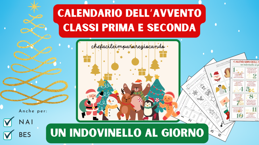 CALENDARIO DELL'AVVENTO CON 24 INDOVINELLI - CLASSI PRIMA E SECONDA