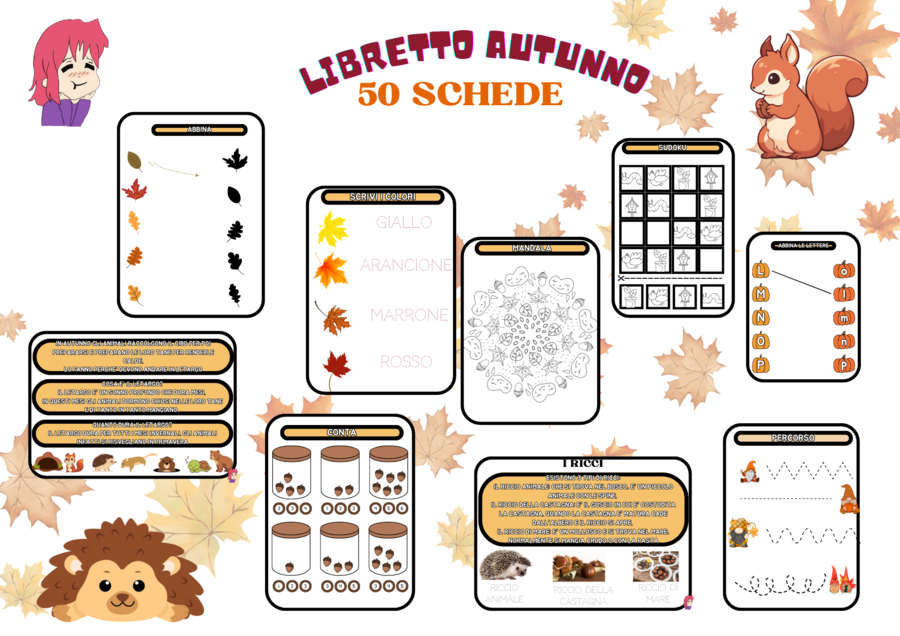 Libretto autunno: primaria 50 pagine giochi ed esercizi