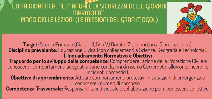 COME COMPORTARSI NELLE SITUAZIONI DI PERICOLO (COL SUPPORTO DEL “MANUALE DELLE GIOVANI MARMOTTE)