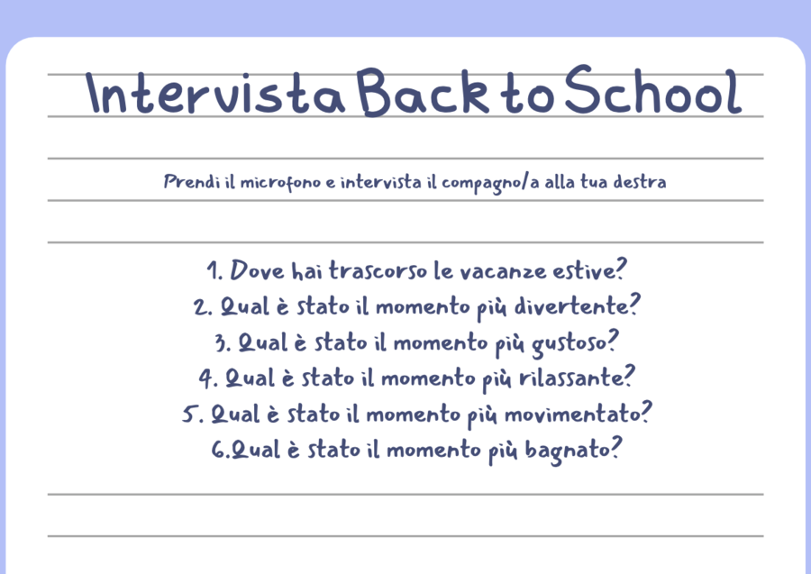 Back to school - Intervista
