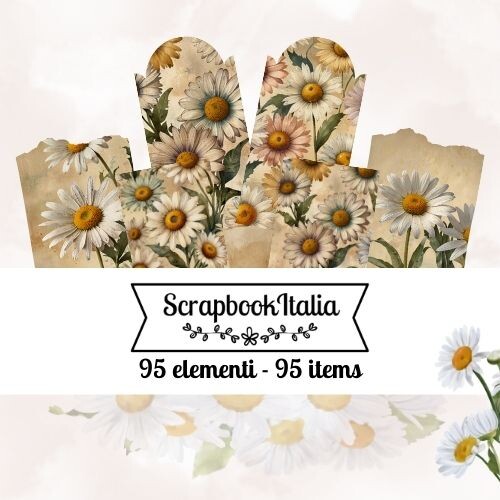 Margherite - 95 elementi decorativi per agende e quaderni