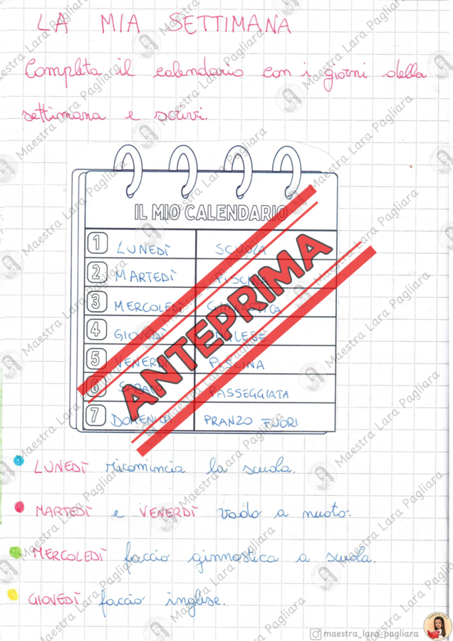 I giorni della settimana - percorso completo