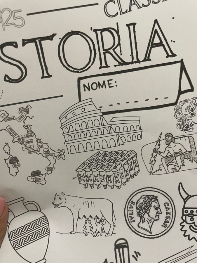 Copertina di storia Classe Quinta