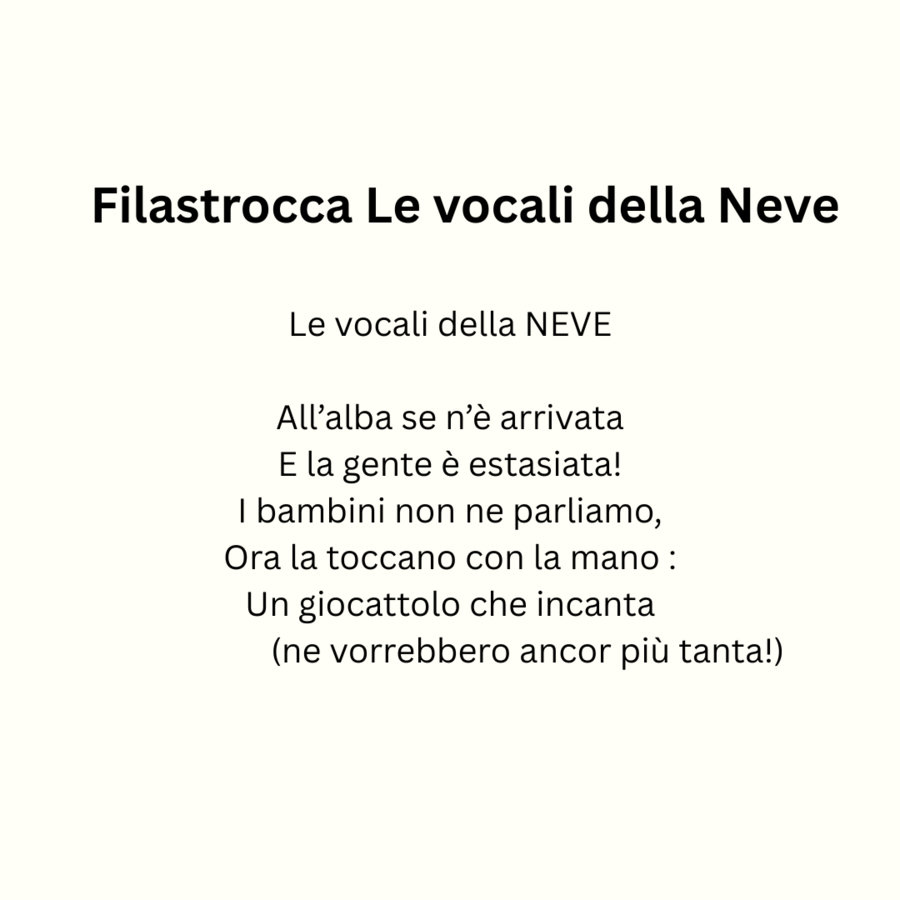 Filastrocca Le vocali della Neve