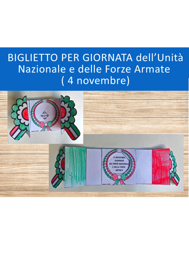 CARTELLINA PER GIORNATA dell’Unità Nazionale e delle Forze Armate ( 4 novembre)
