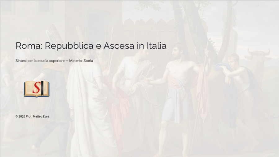 Roma Repubblicana: Istituzioni e Conquista dell’Italia – Modulo Completo (16 Slide + Verifica)