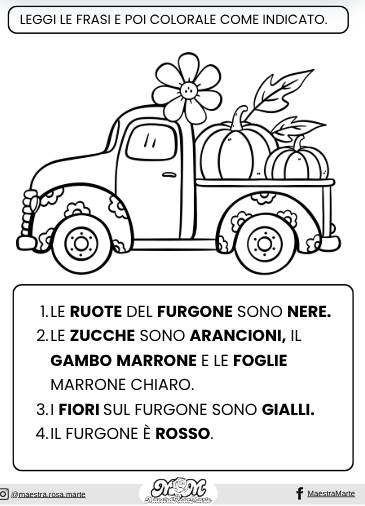 Leggo e Coloro: mini libretto per la lettura e la comprensione