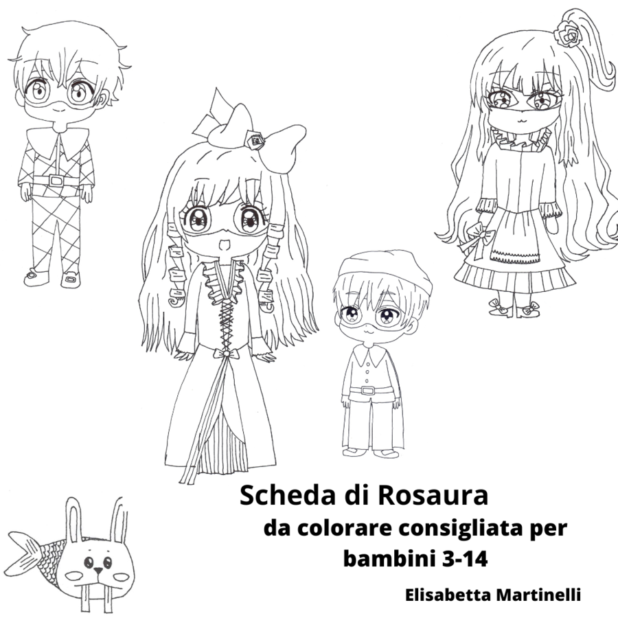 Scheda di Rosaura da colorare