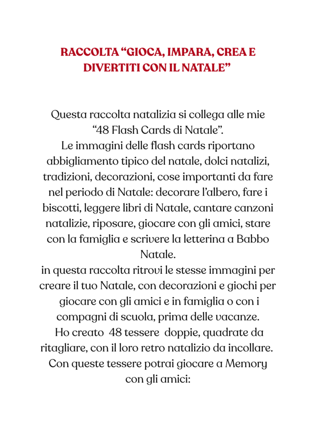 RACCOLTA “GIOCA, IMPARA, CREA E DIVERTITI CON IL NATALE