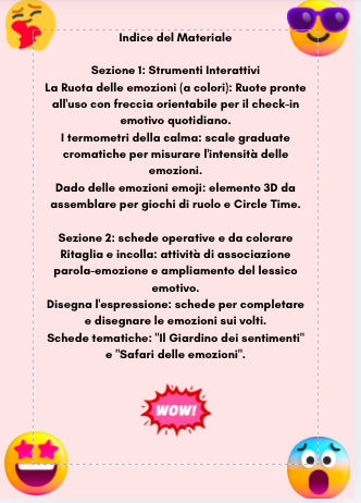 Kit Gestione Emozioni: Ruota delle emozioni, Termometro della calma, Dado emoji e schede operative | Scuola dell'Infanzia e Primaria