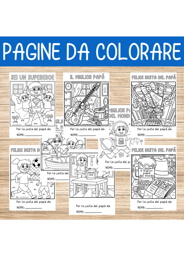 💛 Pagine da Colorare per Dire “Auguri Papà!”