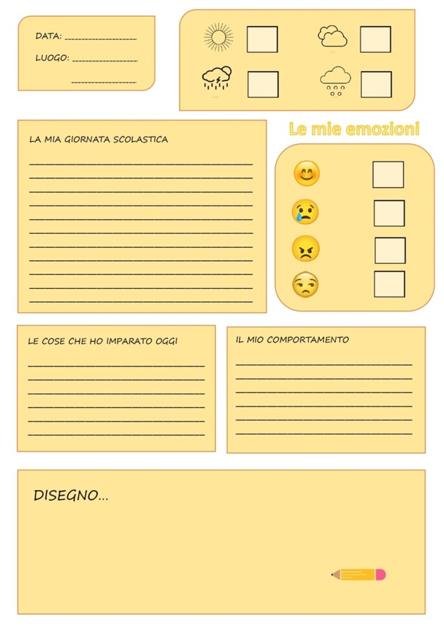 Diario di bordo - la mia giornata scolastica