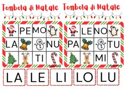 tombola di Natale con le sillabe L M P T N S