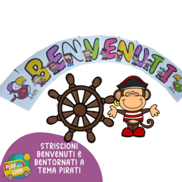 ACCOGLIENZA: STRISCIONE BENVENUTI - BENTORNATI a tema PIRATI