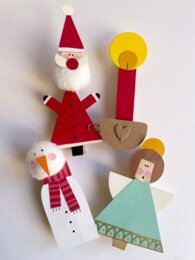 4 DECORAZIONI PER L'ALBERO DI NATALE CON LE MOLLETTE (LE MATRICI)
