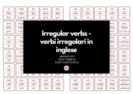 Irregular verbs - verbi irregolari in inglese CON CODICI QR