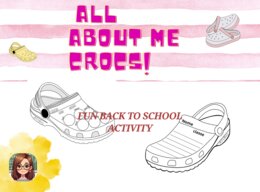 All about me Crocs - back to school activity