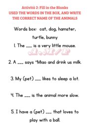 Risorsa PDF in Inglese: Animali- Numeri- Cibo