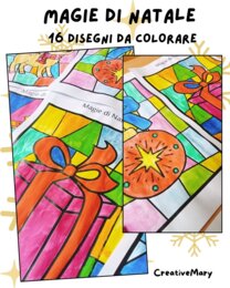 Magie di Natale – 16 Schede vetrata da colorare