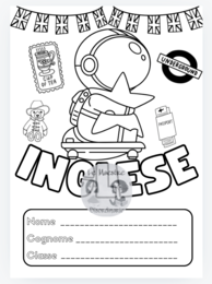 Copertina tema spaziale quaderno di inglese