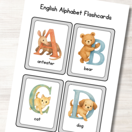 Flashcards sulle lettere dell'alfabeto in inglese