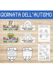 Set Decorativo “2 Aprile – Giornata Mondiale dell’Autismo” – Pannello, Corone, Biglietti e Poesia