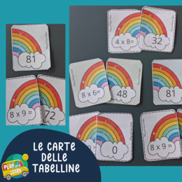 GIOCHIAMO CON LE CARTE DELLE TABELLINE