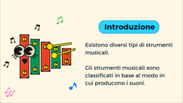 Presentazione digitale sulla classificazione degli strumenti musicali