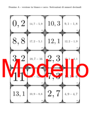 Domino - Sottrazioni di numeri decimali | Attività Matematica