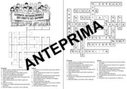 CRUCIVERBA GIORNATA INTERNAZIONALE DIRITTI DEI BAMBINI E DELL'ADOLESCENZA 20 NOVEMBRE - SCUOLA PRIMARIA