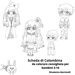 Scheda di Colombina da colorare