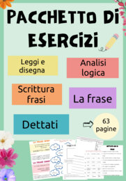 Pacchetto analisi logica, frase, dettato, scrittura e lettura