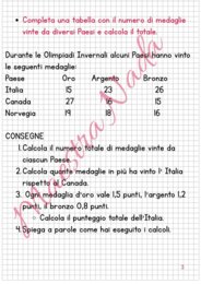 Olimpiadi invernali attività di matematica classe quarta/quinta scuola primaria
