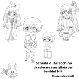 Scheda di Arlecchino da colorare