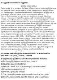 LEGGENDA: I TRE GIORNI DELLA MERLA
