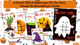 Halloween.6 Giochi TRiS di Halloween (Tic-Tac-Toe): Schede Riutilizzabili per l'Aula!