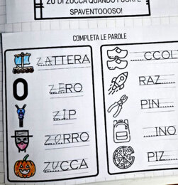 Schede di Italiano : Scopriamo la lettera Z