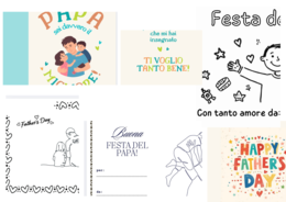 Biglietti per la festa del papà da stampare e colorare