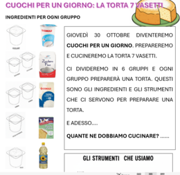 cuochi per un giorno. attività che lega la cucina con la matematica