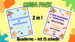 MEGA PACK QUADERNI DI GEOMETRIA CLASSE TERZA (2 in 1): Quaderno di Teoria + Quaderno Operativo Kit 15 Schede
