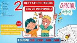 2 DETTATI DI PAROLE CON 20 INDOVINELLI: SUONI CHI-CHE/GHI-GHE - OFFERTA SPECIALE