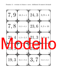 Domino - Addizioni di numeri decimali | Attività Matematica