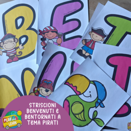 ACCOGLIENZA: STRISCIONE BENVENUTI - BENTORNATI a tema PIRATI
