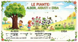 Le Piante: alberi, arbusti, erba