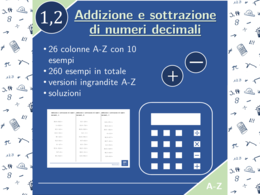 Addizione e sottrazione di numeri decimali | matematica | 26 colonne